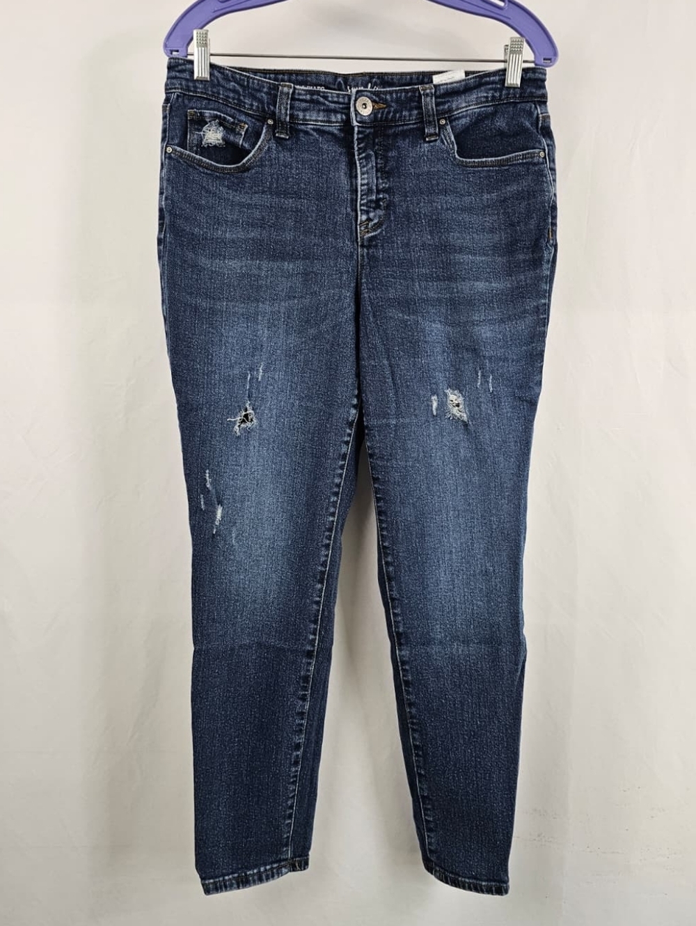 Style & Co. Women's Distressed Curvy Skinny Leg Jeans, Sz 10